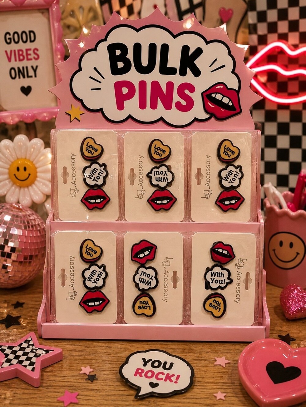 BULK Novelty Pins Set Of 12 With 3 Pins Per Card